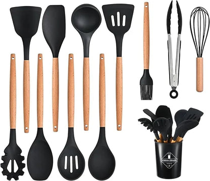 12-Piece Silicone Cooking Utensils Set