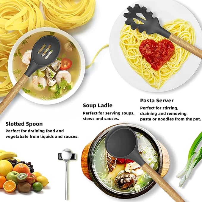 12-Piece Silicone Cooking Utensils Set
