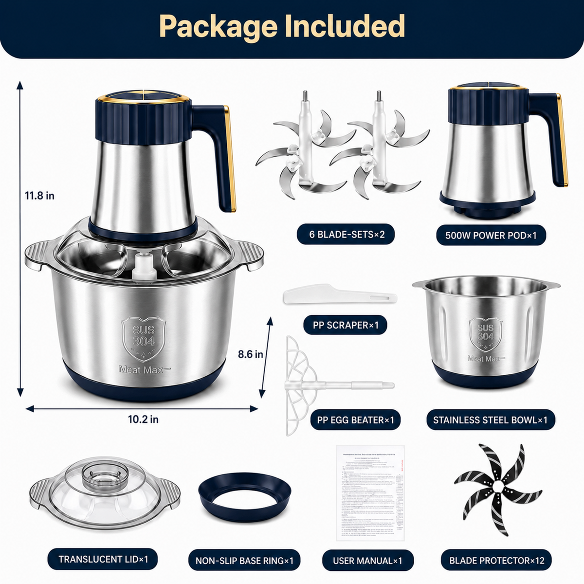 Stainless Steel Electric Meat Grinder