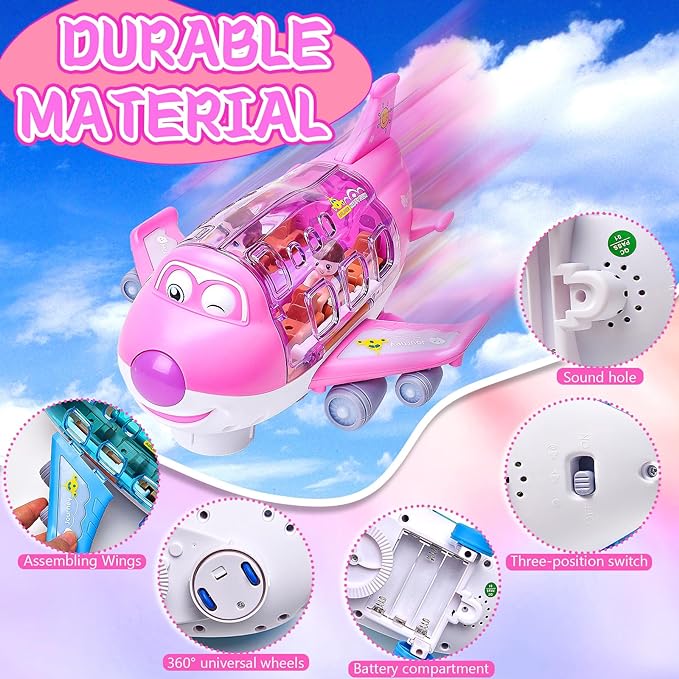 Electric Large Pink Plane Toy