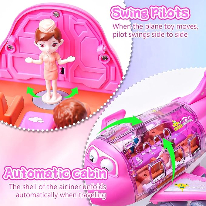 Electric Large Pink Plane Toy